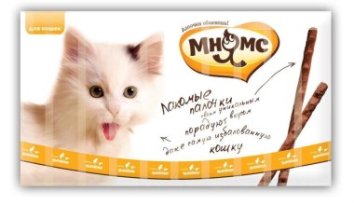 Мнямс - Лакомые палочки 13,5 см для кошек с цыпленком и печенью 10х5 г