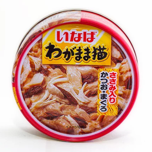 INABA - консервы для кошек, японский тунец с парной курицей 115гр