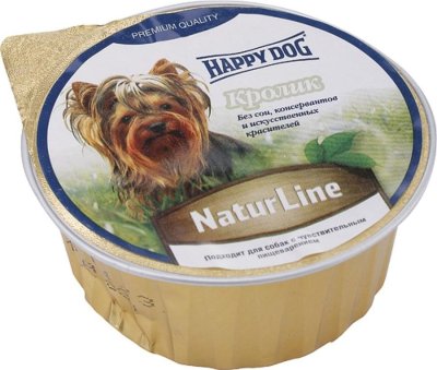 Happy Dog - Нежный мясной паштет для собак - кролик 85 гр