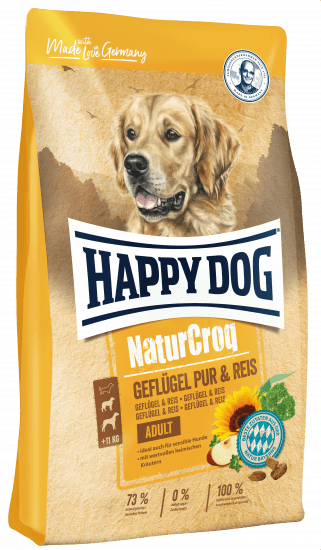 Happy Dog NaturCroq Pur and Reis - Сухой корм для взрослых собак всех пород, с Цыпленком и Рисом