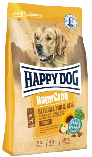Happy Dog NaturCroq - Сухой корм для взрослых собак всех пород, с Цыпленком и Рисом