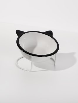 PetSHOP - Миска керамическая Мордочка кошки на подставке, 300 мл