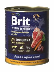 Brit Premium by Nature - Консервы для взрослых собак всех пород, С Говядиной и Печенью, 850 гр