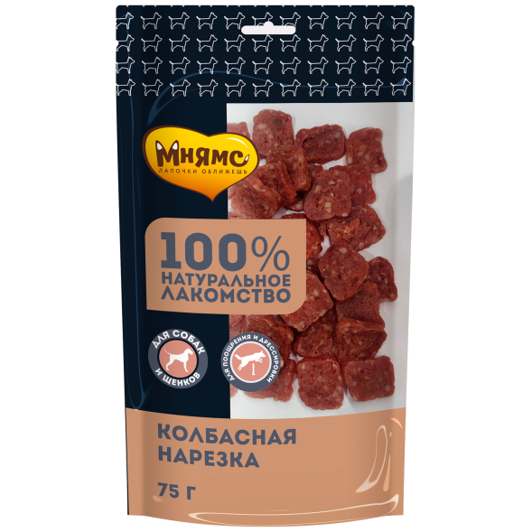 Мнямс - Лакомство для собак, Колбасная нарезка, 75г