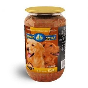 Верные друзья - консервы для собак с курицей 650 гр