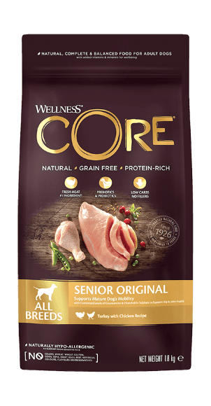 Wellness Core Senior - Корм из индейки с курицей для пожилых собак всех пород 1,8 кг