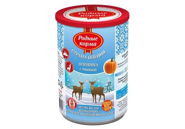 Родные Корма - Консервы для собак с олениной и тыквой