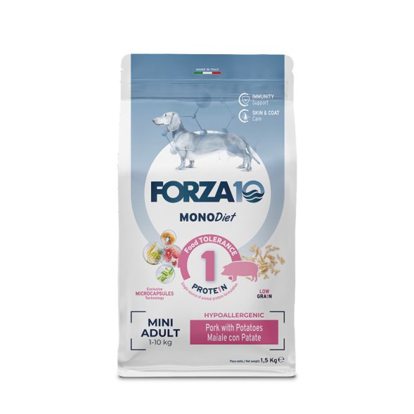Forza10 - MonoDiet (МоноДиета) - Сухой корм для взрослых собак мелких пород, со Свининой и Картофелем