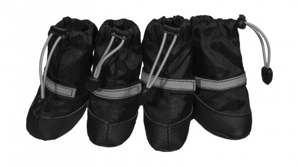 25149.580 Yami-Yami - botinki dlya sobak, so svetootrajaushei polosoi chyornie kypit v zoomagazine «PetXP» Yami-Yami - ботинки для собак, со светоотражающей полосой чёрные