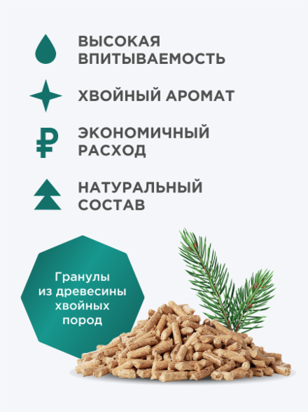 NAPKINS - Древесный впитывающий наполнитель с ароматом хвои, 100% натуральный, без пыли,