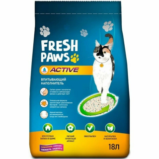 Fresh Paws - Впитывающий наполнитель для кошачьего туалета с активированным углем 18 л