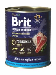 Brit Premium by Nature - Консервы с говядиной и рисом для взрослых собак всех пород 850 гр