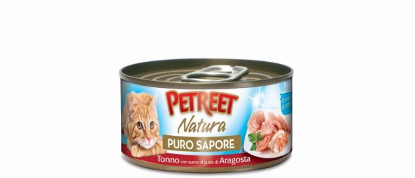 Petreet - Консервы для кошек кусочки тунца с сурими со вкусом лобстера в рыбном супе 70 г