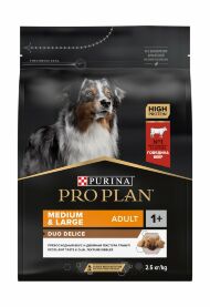 Pro Plan Duo Delice Beef Adult Medium&Large - Сухой корм для собак средних и крупных пород с говядиной