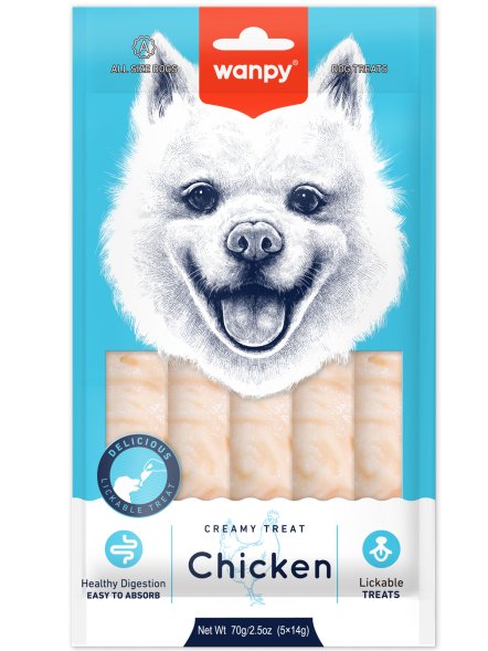 Wanpy Dog - Крем лакомство для собак &amp;quot;нежное пюре&amp;quot; из курицы 70 г
