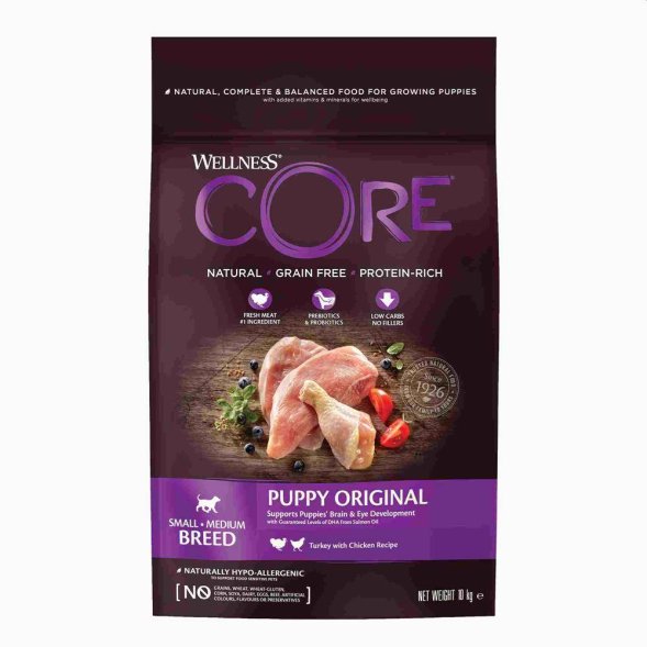 Core - Корм из индейки с курицей для щенков мелких и средних пород
