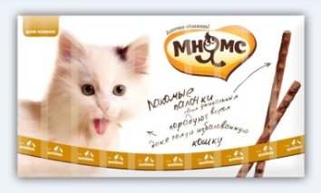 Мнямс - Лакомые палочки 13,5 см для кошек с цыпленком и уткой 10х5 г