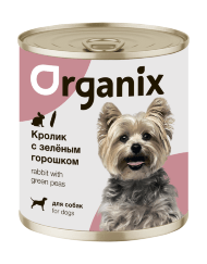 Organix - Консервы для собак, Кролик с зеленым горошком