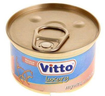 Vitto - Консервы для кошек с тунцом и креветками 85 г