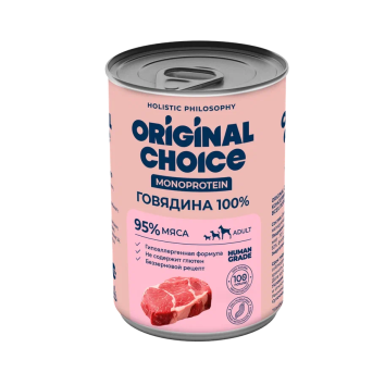 Original Сhoice Monoprotein (Монопротеин) - Консервированный корм для собак всех пород, Говядина 340 гр