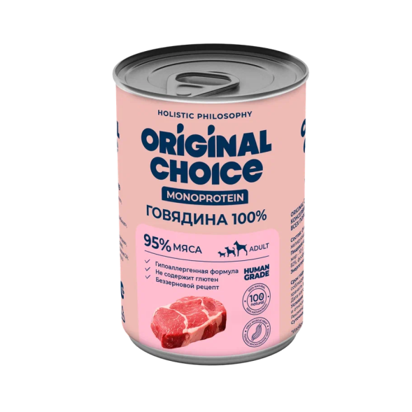 Original Сhoice Monoprotein (Монопротеин) - Консервированный корм для собак всех пород, Говядина 340 гр