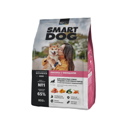 Smart Dog - Сухой корм для средних и крупных пород с чувствительным пищеварением, с Лососем