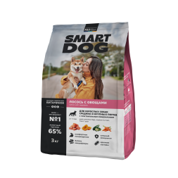 Smart Dog - Сухой корм для средних и крупных пород с чувствительным пищеварением, с Лососем