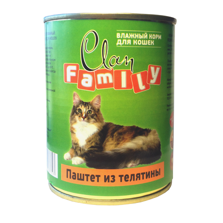 Clan Family - Консервы для кошек паштет из телятины №29 340г