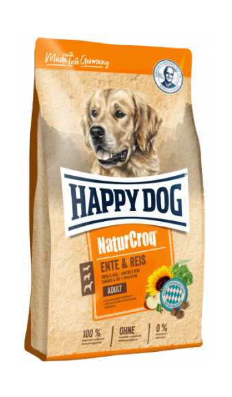 Happy Dog NaturCroq Ente and Reis - Сухой корм для взрослых собак всех пород, с Уткой и Рисом, 12 кг