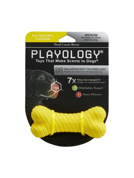 Playology - Двухслойная жевательная косточка DUAL LAYER BONE для собак средних пород, с Ароматом Курицы