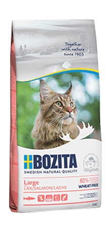 Bozita Large Wheat Free Salmon - сухой корм для кошек крупных пород, без пшеницы