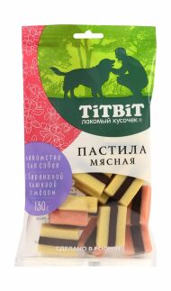 TiTBiT - Лакомство для собак, пастила мясная с бараниной, клюквой и медом