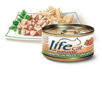 LifeCat - Консервы для Кошек с тунцом и курицей в бульоне 70 гр