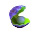 GloFish - Раковина-жемчужница-декорация с GLO-эффектом 7,6х8,1х8,1 см