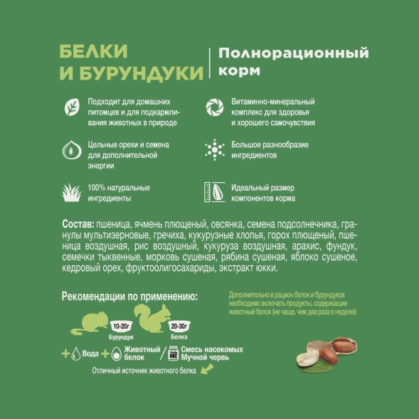 Little One - Корм для белок и бурундуков, 400гр