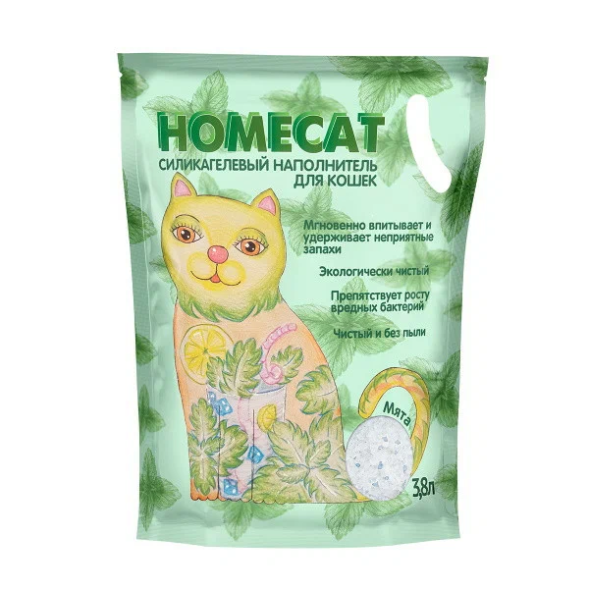 Homecat - Силикагелевый наполнитель для кошачьего туалета, с ароматом мяты