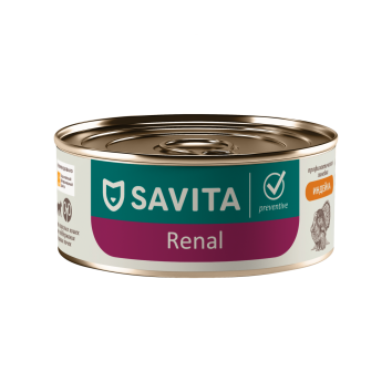Savita Renal - консервы для кошек с индейкой, Поддержание здоровья почек, профилактика, 100 гр