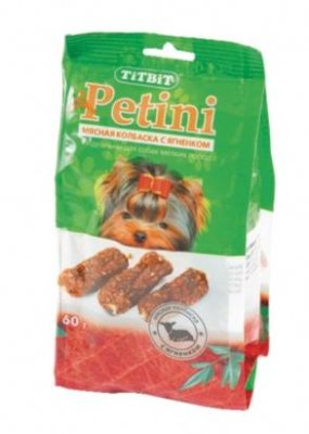 TitBit - Колбаски для собак с ягненком 60гр (Petini) TitBit - Колбаски для собак с ягненком 60гр (Petini)