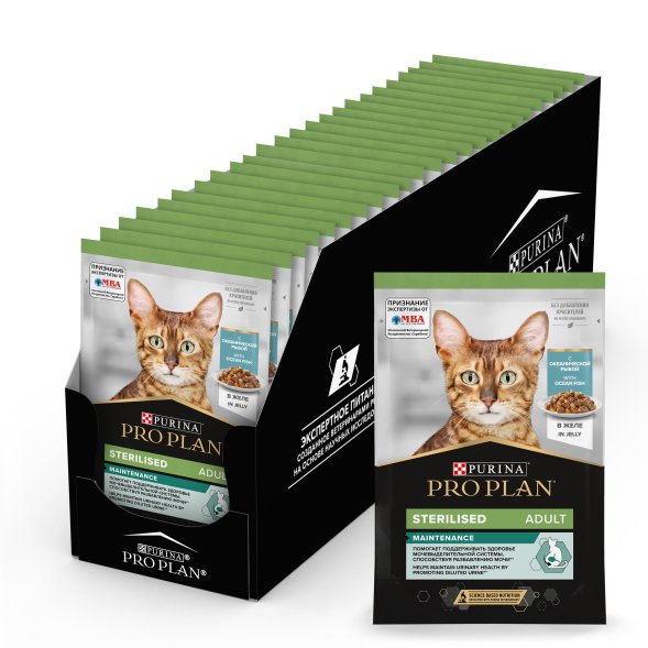 Purina Pro Plan Nutri Savour - Влажный корм для стерилизованных кошек, с океанической рыбой, в желе 85 гр