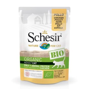 Schesir Bio - паучи для кошек с курицей 85гр