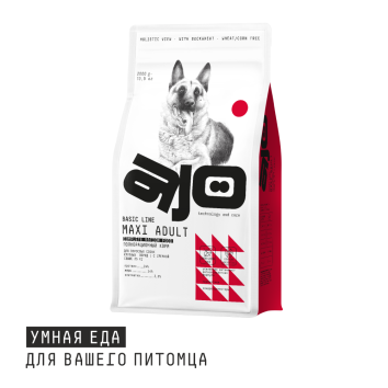 AJO Maxi Adult - Сухой корм для взрослых собак крупных пород, с Олениной, Индейкой и Гречкой