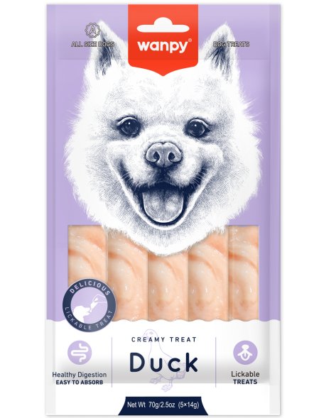 Wanpy Dog - Крем лакомство для собак &amp;quot;нежное пюре&amp;quot; из утки 70 г