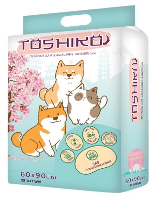Toshiko - Пеленки для домашних животных, впитывающие, одноразовые, с ароматом сакуры, 10 шт Toshiko - Пеленки для домашних животных, впитывающие, одноразовые, с ароматом сакуры, 10 шт