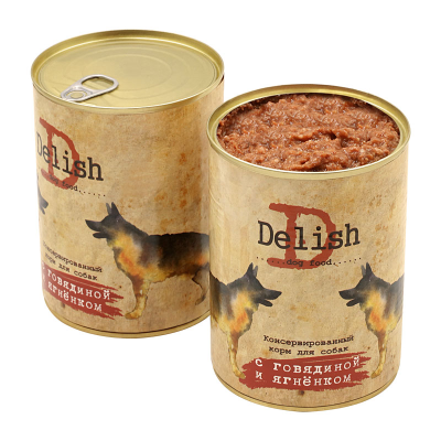 DELISH DOG - Консервы для взрослых собак с говядиной и ягненком, 970гр DELISH DOG - Консервы для взрослых собак с говядиной и ягненком, 970гр