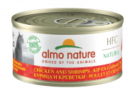 Almo Nature HFC Natural - Консервы для кошек с курицей и креветками 75% мяса