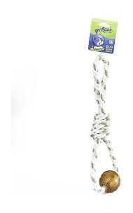 Pet Star - Игрушка для собак, Канат веревочный с резиновым мячом, 42 см
