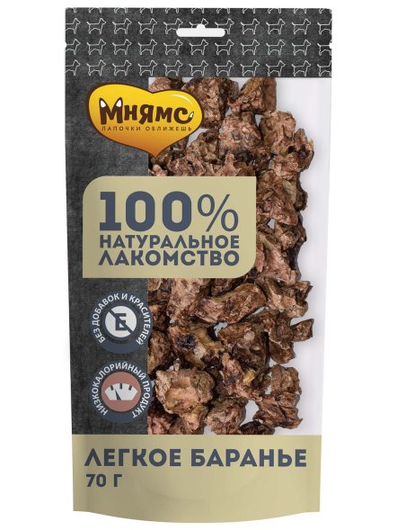 Мнямс - Лакомство для собак, Легкое Баранье, 70г