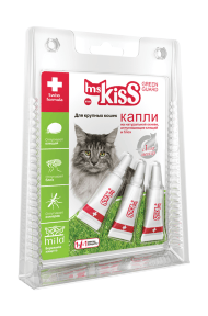 Ms. Kiss Green Guard - Капли репеллентные  для  крупных кошек более 2 кг, 3 шт по 2,5 мл