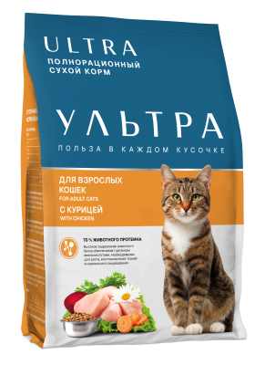 Ультра - Сухой корм для взрослых кошек, с курицей Ультра - Сухой корм для взрослых кошек, с курицей