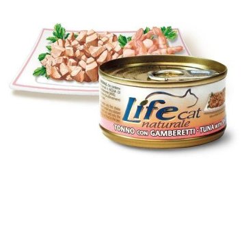 LifeCat - Консервы для Кошек с тунцом и креветками в бульоне 70 гр